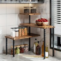Three-Tier Corner Shelf Organizer for The Kitchen, Adjustable Spice Rack, Perfect for Storing Items in Corners, Suitable for Cou