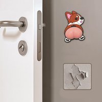 Door Knob Wall Protector 3D Self Adhesive Anti-collision Silicone Cute Dog Pad Door Wall Protector for Hitting Swinging Pinch
