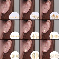 Stainless Steel Christmas Tree Deer Earrings Women Romantic Snowflake Bowknot Ear Jewelry Girls Xmas Party Earring Accessories
