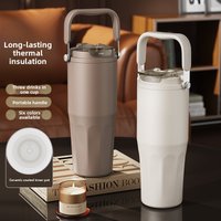New Large-Capacity 27oz Portable Ice Maker Cup - Stainless Steel Portable Ceramic Inner Liner Vehicle Insulation Cup