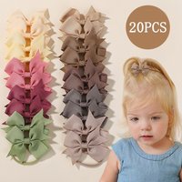 20/40Pcs/lot Baby Bows Ribbon Hairband for Girls Ties Elastic Hairbands Infants Pigtail Holders Hair Accessories Wholesale