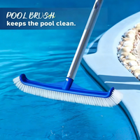 1 PCS 17.5'' Professional Pool Cleaning Brush - Strong Angled Bristles for Inground & Above Ground Pools