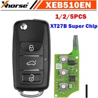 1/2/5PCS Xhorse XEB510EN Super Remote Key with XT27B Super Chip for Volkswagen B5 Type Working with Mini Key Tool/Max Pro/VVDI2