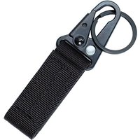 Tactical Carabiner Clip Military Gear Hook Nylon Key Ring Holder for Utility Belt Keepers MOLLE Hanger Black Khaki Green