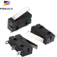 5PCS Limited Switch 3 Pin NO NC 5A 250VAC Micro Switch KW12 KW11-Z-2 Straight Lever Handle Length 16mm