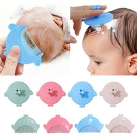 New Baby Hair Comb Accessories Cartoon Cute Comb Infant Bathing Soft Comb Newborn Hair Cleaning Supplies Silicon Head Massage
