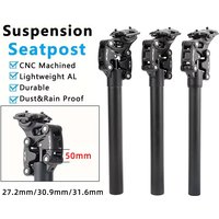 Mountainbike-Federungssattelstütze aus Aluminiumlegierung, 350 mm x 27,2 mm/30,9 mm/31,6 mm, Viergelenk-Stoßdämpfer-Sattelstütze für MTB/E-Bike