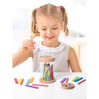 2 In 1 Color Sorting Game Toys Multicolored Sticks Toys Color Classification Cup With Transparent Acrylic Cup Body 2 Cup Lids