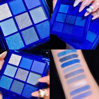 9 Colors Blue Blood Eyeshadow Makeup Pallete Matte Blue Yellow Diamond Palette Eyeshadow Shadow Palette Shine Neon Shimmer