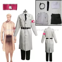 Anime Attack on Titan Season 4 Marley Military Uniform Reiner Braun Cosplay Jacket Shirt Pants Tie Belt armband Set