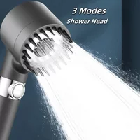 High Pressurized Filter Shower Head 3-mode Adjustable Spray With Massage Brush Rain Faucet Shower Set Bathroom Accessory