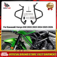 WOLFLINE Sturzbügel für Kawasaki Versys 650 2022 2023 2024 2025 2026 Motorschutz Stoßstange Kraftstofftank-Sturzschutz Rahmen-Stoßstangen-Kit