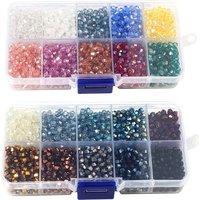 1 Box Czech Crystal Bicone Beads Kit For Making Jewelry Material DIY Bracelet Earrings Metal Color Loose Spacer Beads Wholesale