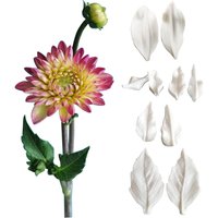 NEW 2pcs/set Dahlia Silicone Mold DIY Pastry Cake Fondant Mould Dessert Chocolate Clay Decoration Kitchen Bake Tool M2884