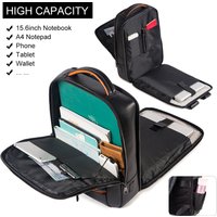 HUMERPAUL Durable Backpack for Laptop Genuine Leather Mochila with USB Charging Port Travel Multifunctional Rucksack