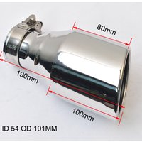 1 Pc Car Modified Flashed Outlet Edge Stainless Steel Exhaust Pipe Curly Shiny Angled Muffler Tip