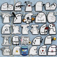 Funny Flork Enamel Pin Trendy Spanish Quote Brooches for Backpacks Hat Pins Creative Jewelry Cartoon Badge Gift for Friends