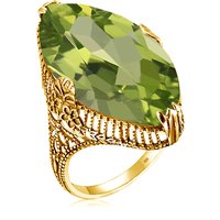 14*26mm Marquise Stone Olive Peridot Ring Gold For Women Trend Luxury Jewelry Birthstone Gems Unique Handmade Gift Female Sale