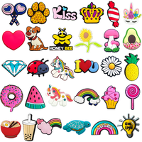 1Pcs Cute PVC Shoe Charms X-mas Gift Kids Shoes Accessories Girl Women Watermelon Pins Sandals Buckle Decoration