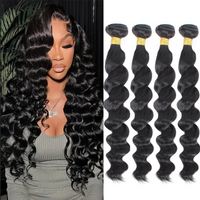 30 Inch Loose Wave Bundles Human Hair 100% Unprocessed Brazilian Virgin Hair Loose Deep Wave Human Hair Weave Bundles Natural