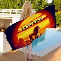 Animated Movie L-Lion K-King Cartoon Microfiber Printed Beach Towel Mountain Climbing Yoga Beach Swimming Absorbent Soft Towel