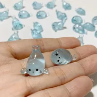 3D Resin Glowing In The Dark Cute Little Seal Luminous Colorful Sea Leopard Pendant DIY Making Decoration Keychain Supplies