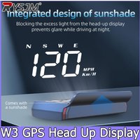 W3 GPS HUD Car Head Up Display Speedometer KMH MPH Monitor on Board Computer Windshield Projector Digital Electronic Auto Parts