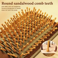 *Hot Sale 1Pcs Natural Sandalwood Massage Brush Soft Cushion Round Smooth Hair Comb Teeth For Scalp Health 2026