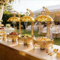 Cross-border source buffet stove 8L Middle East and South Africa outdoor alcohol hot pot golden buffet stove chafing dish