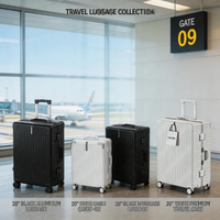 Aluminum Alloy Suitcase with Password Lock, 20/24 Inch, Durable & Fashionable for Business & Air Travel