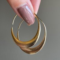 Elegant Simple Designed Golden Plated Hoop Earrings for Women Bohemian Style Daily Versatile for Wedding Vintage Perfect Jewelry