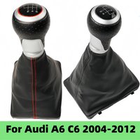 12mm 5/6 Gears Gear Shift Knob Gaitor Boot Cover Gear Box Pen For Audi A6 C6 2004-2012 Car Styling Accessories Replacement Parts