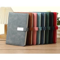 1Pc A5 Soft PU Leather Notebook, Business Journal with Metal Buckle, 180° Flat Lay Lined Planner for Office Work Students
