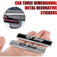 1pc Car Metal Logo Long Stickers Body Rear Trunk Decoration Sticker Accessories For Jeep Renegade Patriot Wrangler Gladiator jk