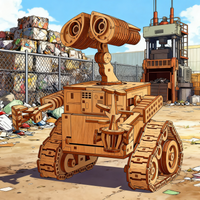 OUZEY DIY 3D Wooden Puzzle Robot, DIY Wooden Blocks Teens' Creative Handcraft Assembly Toy, Unique Home Decor Gift For Adult