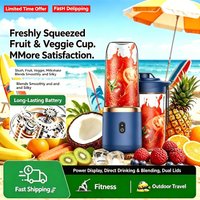 Portable USB Rechargeable Blender,400ml Mini Juicer Cup with 6 Blades & Cup,Handheld Smoothie Maker for Gym Kitchen Travel
