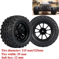 1/10 4PCS Tyre Wheel 120mm 125mm Monster Truck Tires Wheels Buggy for RC Car Crawler Traxxas Scx10 REDCAT HPI