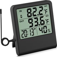 Large Screen Digital Thermometer Magnetic Stand Dual Temp Display Indoor Outdoor Temperature Humidity Monitor Meter with Sensor
