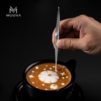MUVNA Stainless Steel Coffee Art Pen Coffee Stitch Barista Cappuccino Espresso Coffee Decorating Latte Art Pen Fancy Cafe Tool