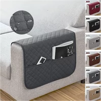 1PC Sofa Armrest Covers with Pockets Water Repellent Couch Arm Slipcover Armchair Hanging Storage Bag for Remote Cellphone