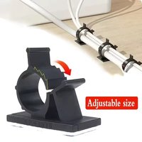 10pcs Adjustable Cable Organizer Self Adhesive Cable Clips Table Cable Management Cord Holder For Charging Wire Winder Clamp