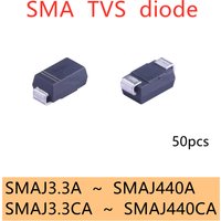 50pcs SMD SMA TVS Diode SMAJ 3.3CA 5.0CA 6.0CA 6.5CA 12CA 13CA 14CA 15CA 16CA 18CA 20CA 24CA 26CA 28CA 30CA 33CA 36CA 58CA 70CA
