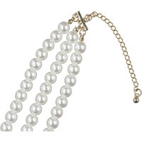 Rhinestones Flower Triple Layer Pearl Hepburnesque Clavicle Chain Jewelry Accessories Women Necklace Korean Style Choker