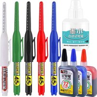 Lot 45mm Waterproof Long Head Nib Deep Hole Markers Pen Tile Carpenter Pen Multi-purpose for Woodworking Black/White/Red Ink