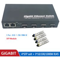 Gigabit Ethernet switch Fiber Optical Media Converter 4sfp 3RJ45 10/100/1000M UTP fiber Port fiber switch 4F3E