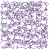 50Pcs Cute Purple Cat Stickers Kawaii Cat Decals For Phone Laptop Suitcase Notebook Skateboard Waterproof Sticker