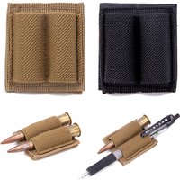 Tactical Patch 2-Round Holder Adhesive 2 Hole Cartridges Hook Loop Patch Hunting Rifles M4 Shotgun Bullet Pouch