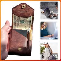 Money Wallet with Built-in Pen Slot ID Card Clip Case with Money Pocket Slim Minimalist Wallet for Graduation Gift and Daily Use