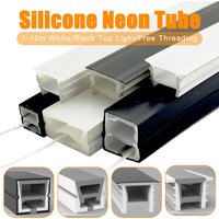 1–10 m schwarz/weiße LED-Neon-Silikagel-Röhrenoberbeleuchtung, Einbauabdeckung, abnehmbar, flexibel, wasserdicht, für WS2812 SK6812 Streifen