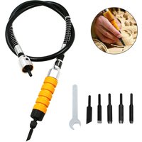 Wood Carving Tools Set Electric Woodworking Carving Chisel Shaft Hanging Grinder Electric Carving Machine with 5 Tips